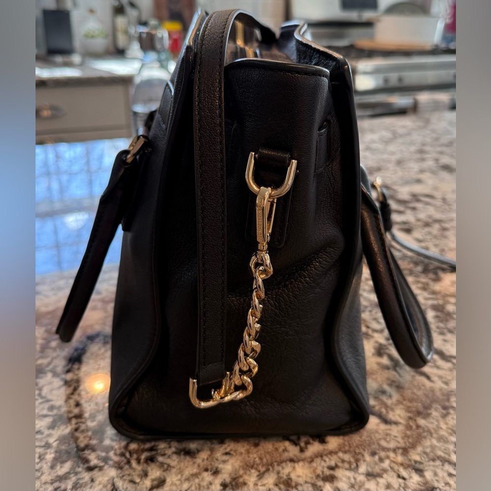 Michael Kors Lock Black and Gold Satchel with Luxurious Leather - Picture 14 of 16